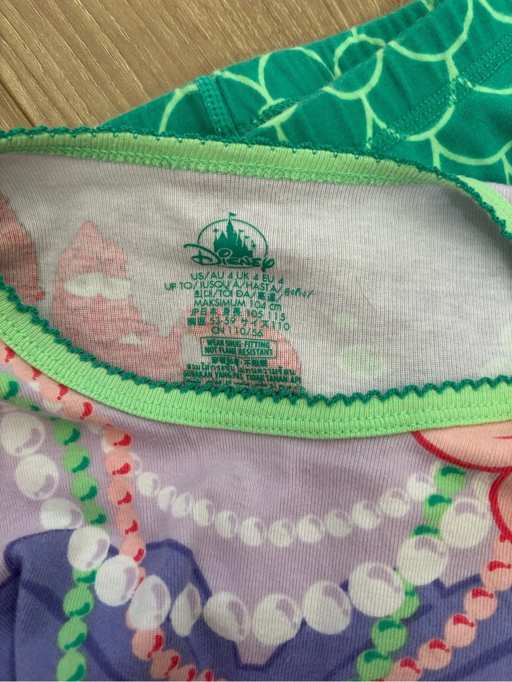 Disney Little Mermaid Pajama Set - Size 4